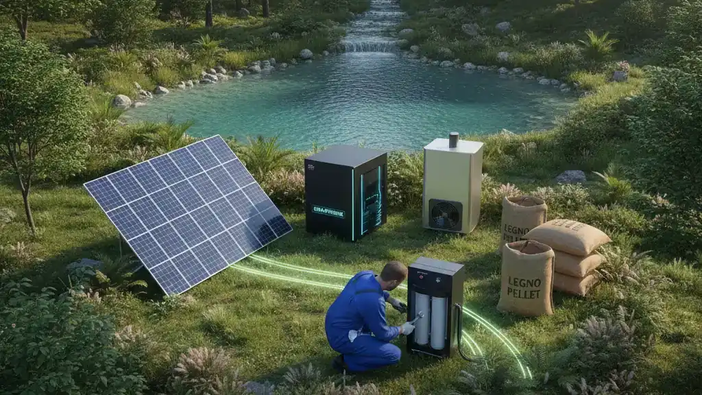 Tecnologia sostenibile in un ambiente naturale